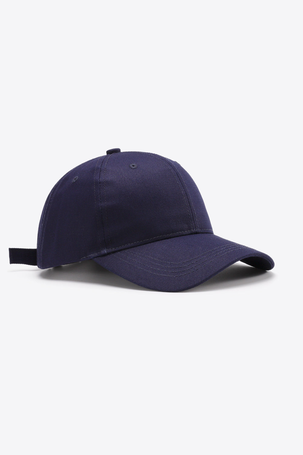 Plain Adjustable Cotton Baseball Cap Dark Blue One Size