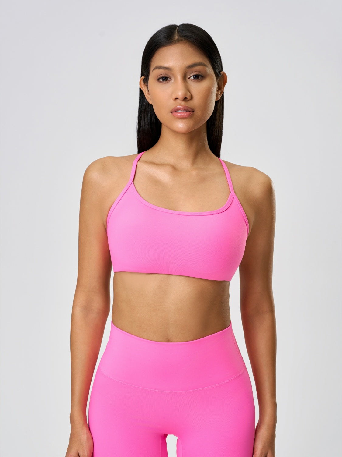 Millennia Crisscross Back Scoop Neck Active Cami with Detachable Chest Pads