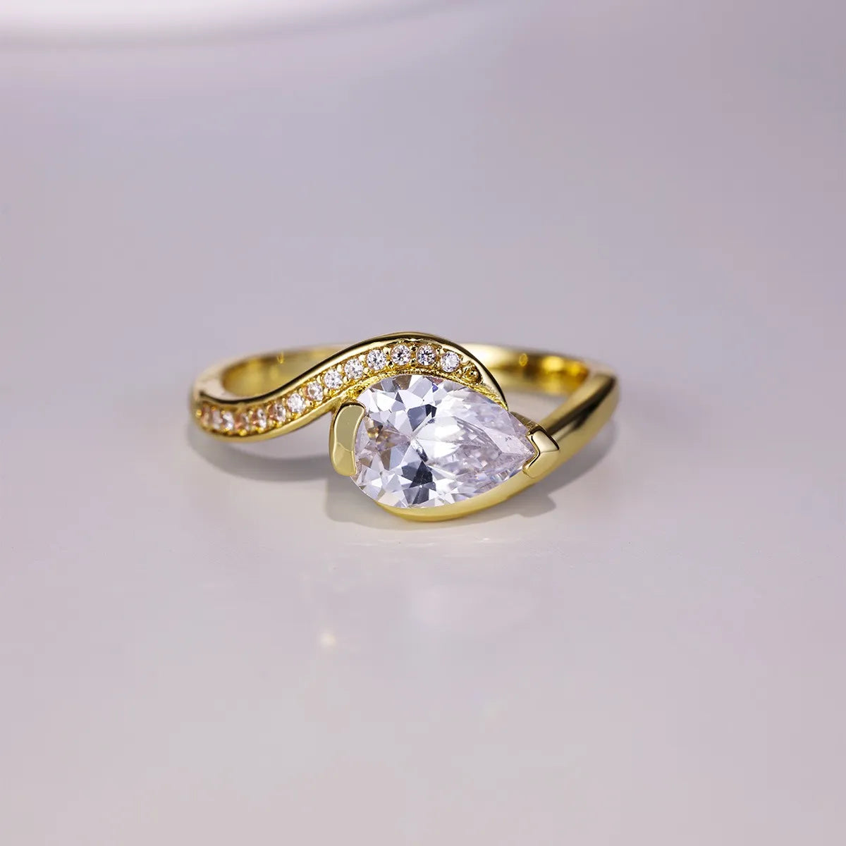 old mine cut moissanite vintage diamond engagement rings 1.5ct Moissanite Ring in 925 Sterling Silver – Donjane! Luxe Shine in Gold, size 6, 7, 8, 9, shown in angled view highlighting gemstone detail