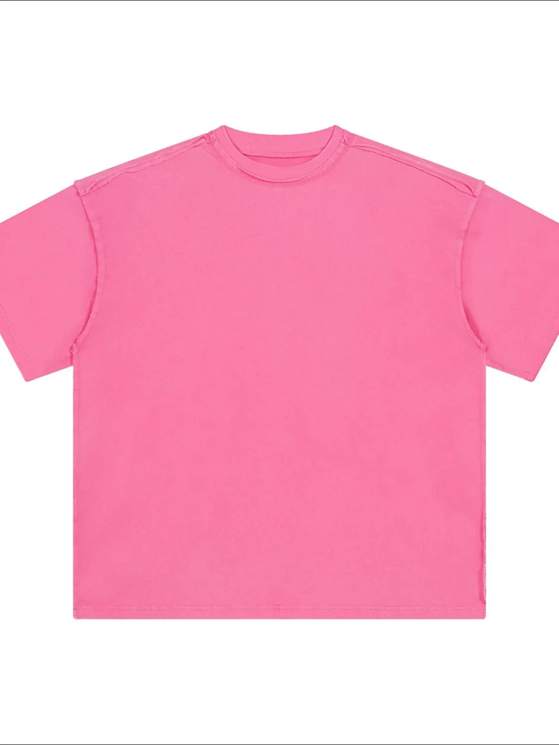 Men's Round Neck Half Sleeve T-Shirt Hot Pink