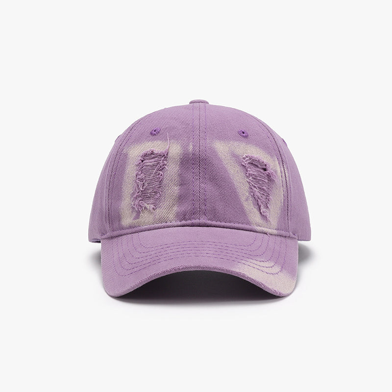 Distressed Cotton Baseball Cap Lilac One Size