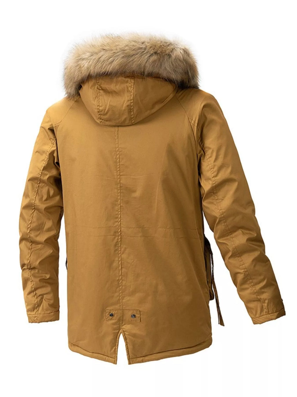 men's men's plus size fur hooded winter parka coat - styling option