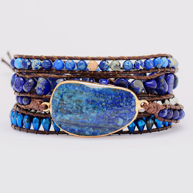 alloy bead braided bracelet — ring view
