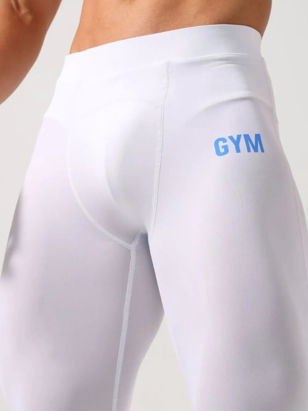 Men's High Waist Active Leggings White