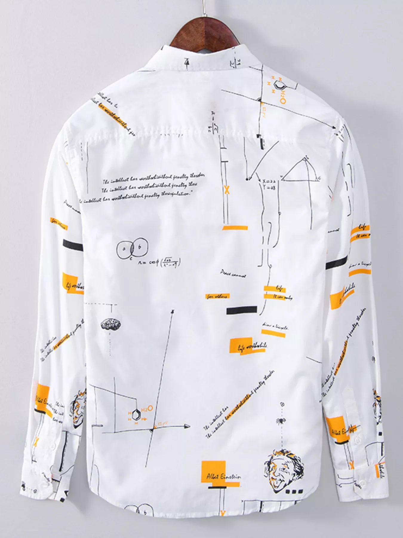 men's men's plus size casual printed long sleeve shirt - alternate angle