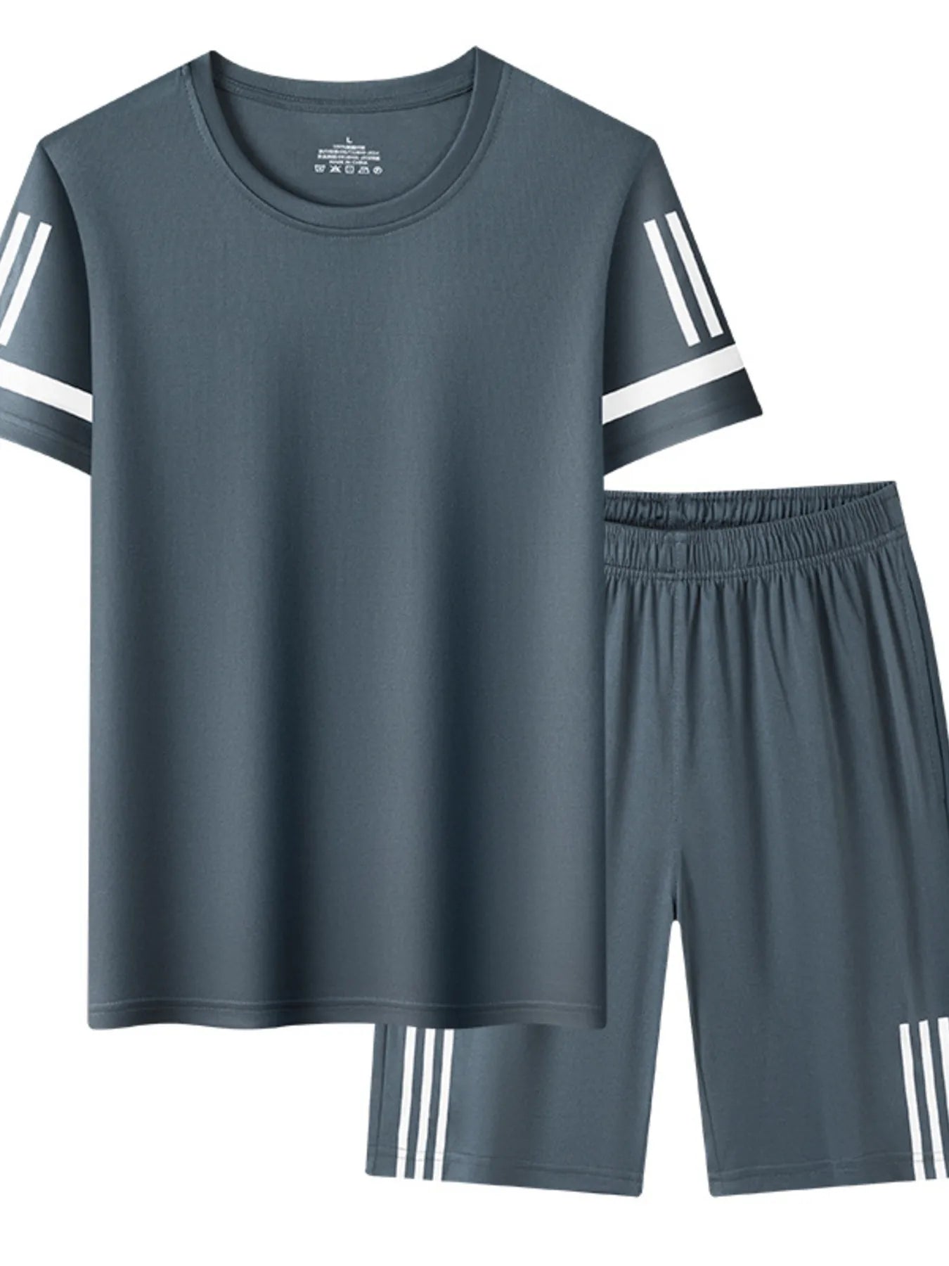 men's men's plus size round neck short sleeve top and shorts set - product detail