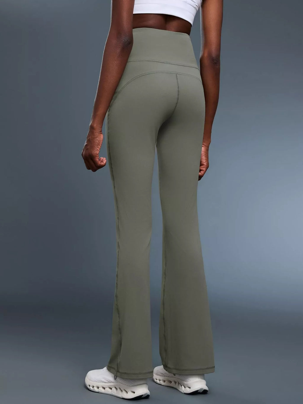 women's high-waisted flare active pants - styling option