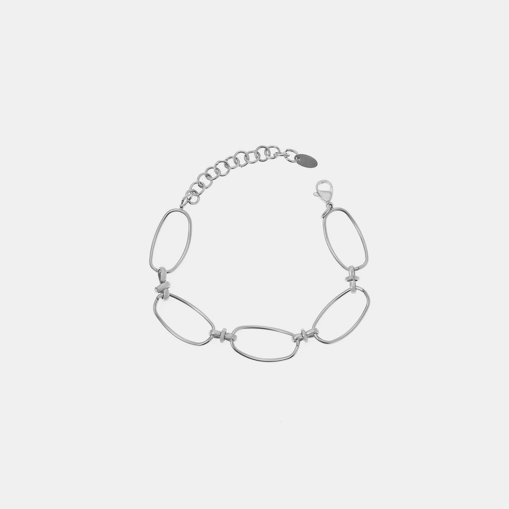 Titanium Steel Chain Bracelet Silver One Size