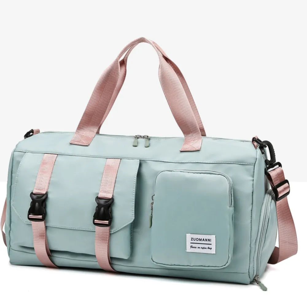 Oxford Cloth Multi-Pocket Travel Bag Turquoise One Size