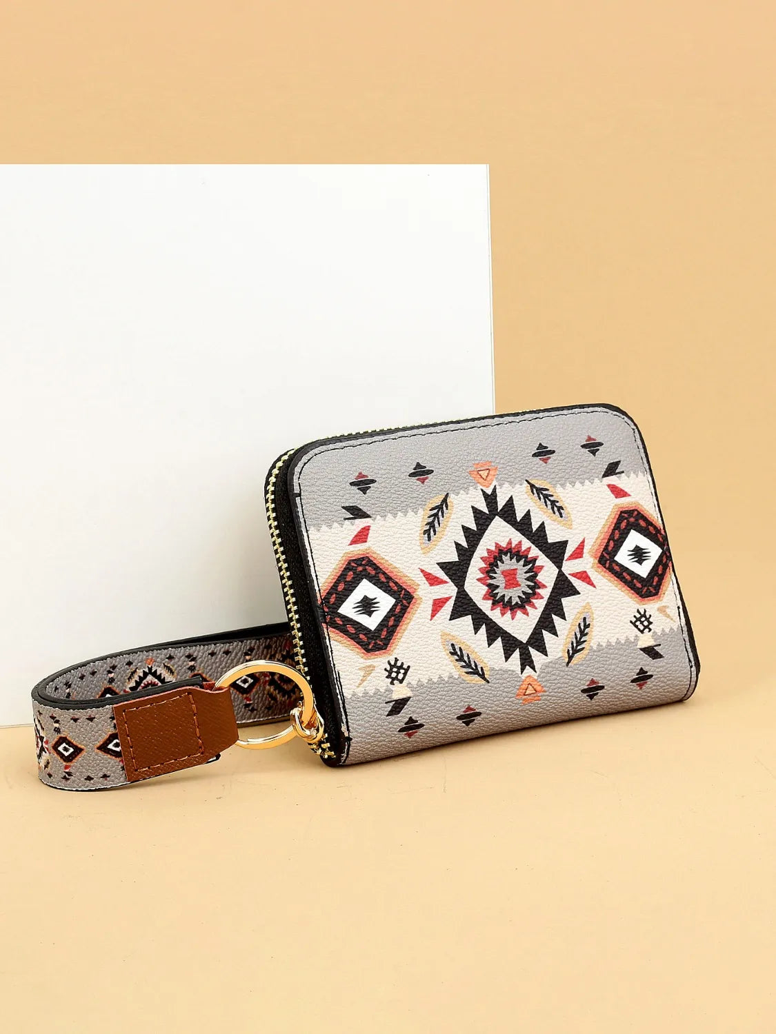 Geometric PU Leather Wallet Style A One Size
