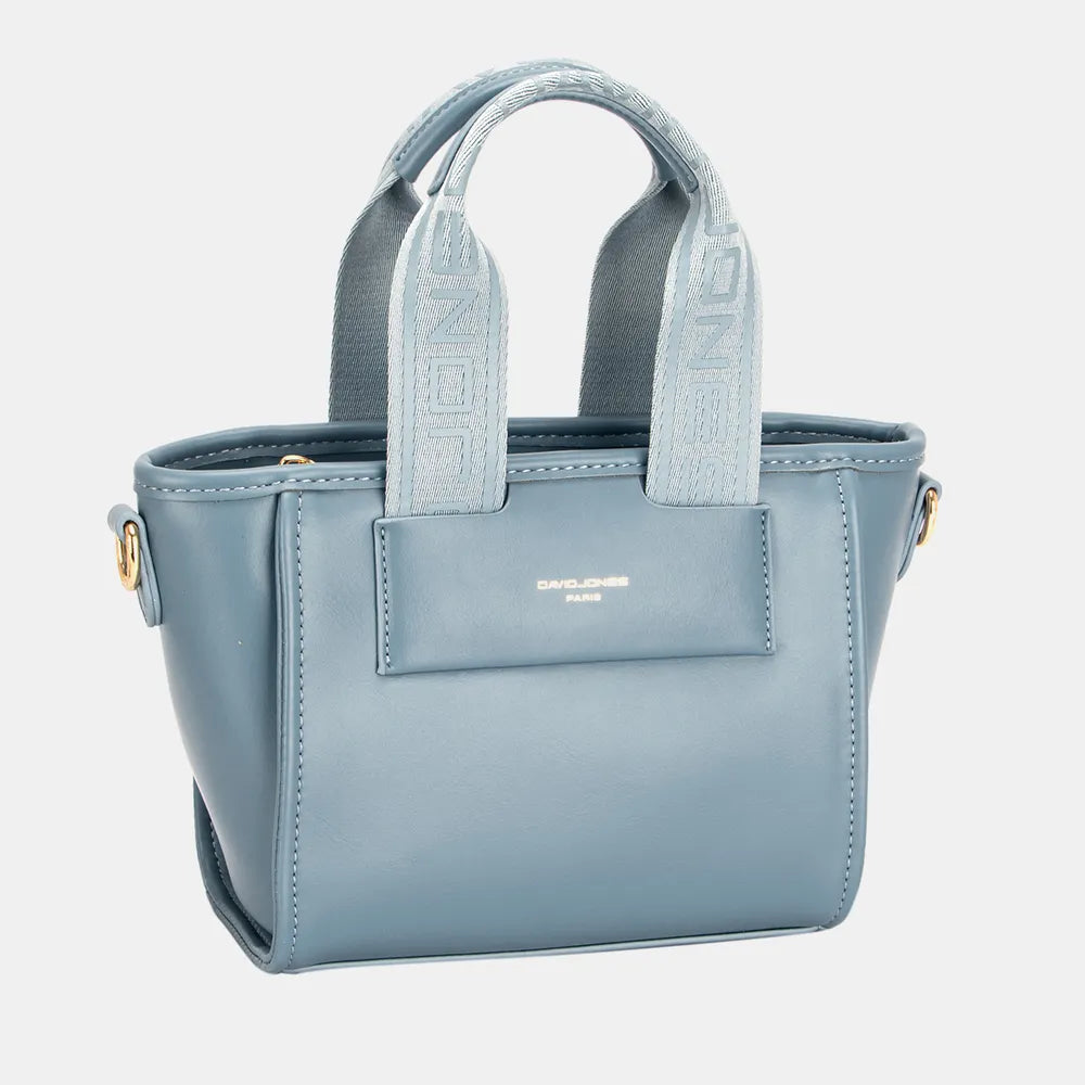 women's david jones small handbag with embossed pattern handles - styled view