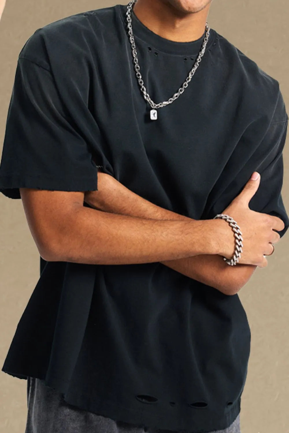 Men's Round Neck Half Sleeve T-Shirt Black