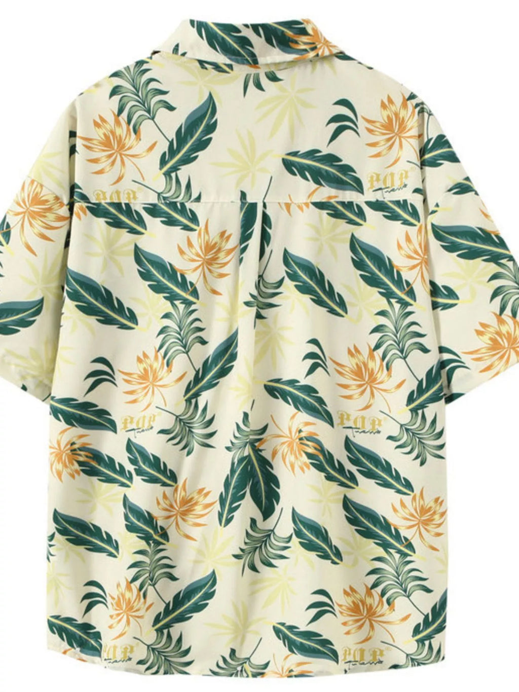 men's men's plus size tropical print short sleeve shirt - alternate angle
