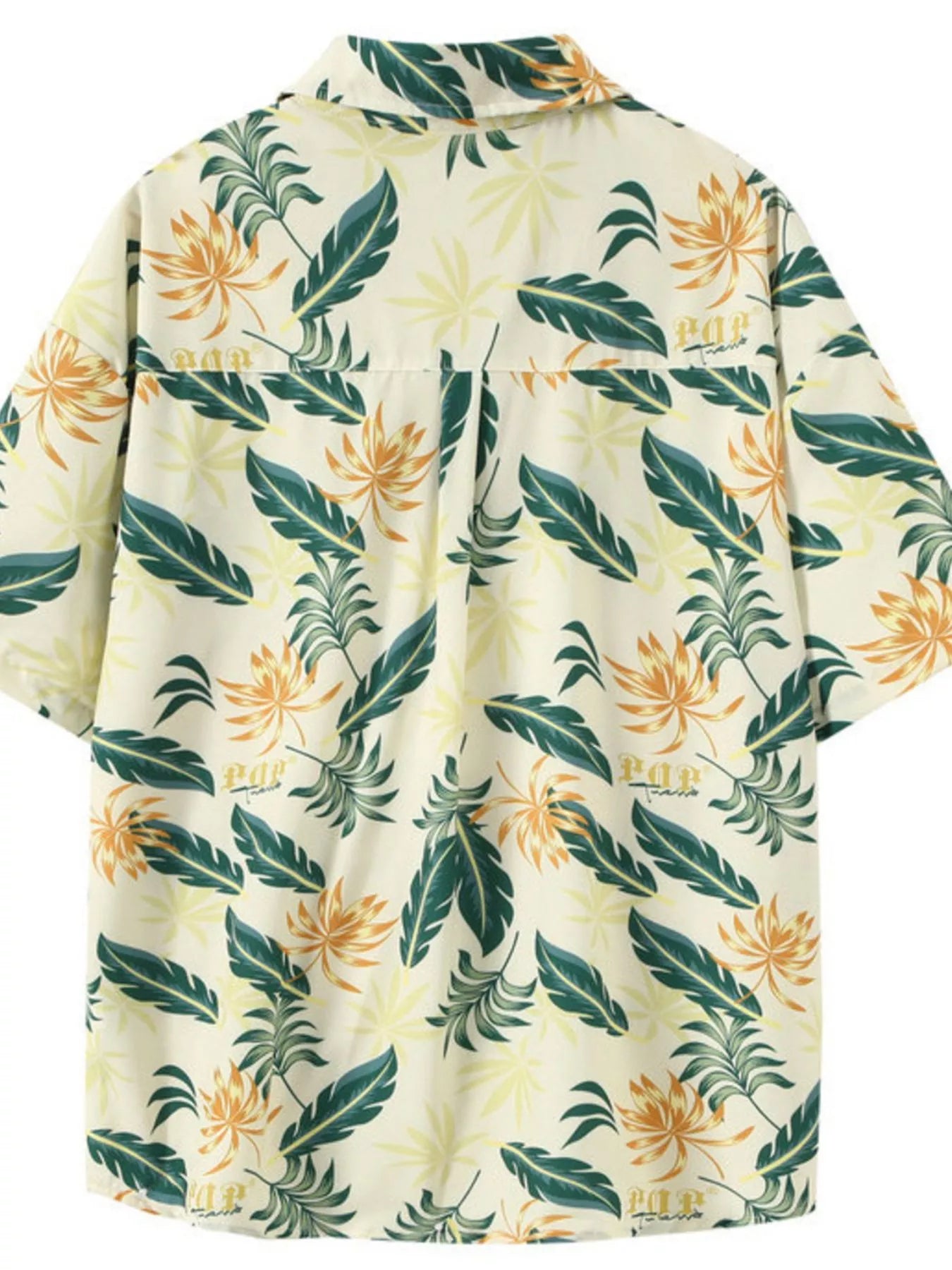 men's men's plus size tropical print short sleeve shirt - alternate angle