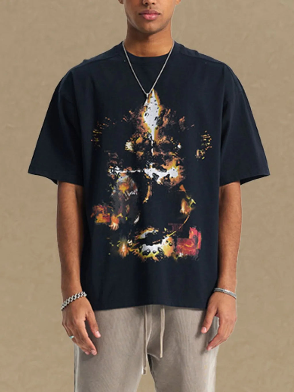 Men's Graphic Round Neck Half Sleeve T-Shirt