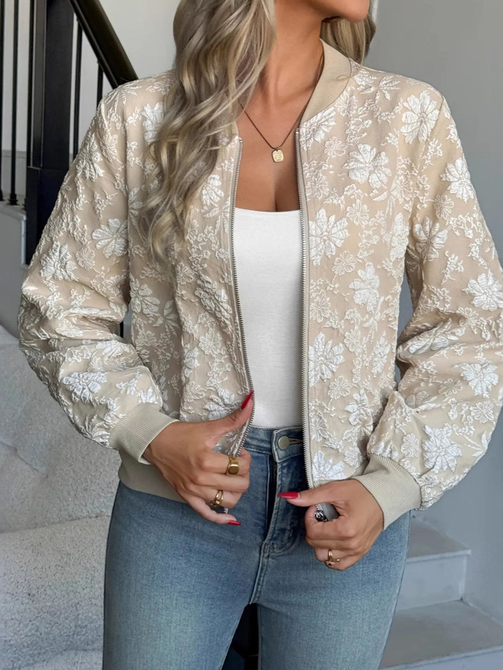 buttoned winter jacket for women styled with boots