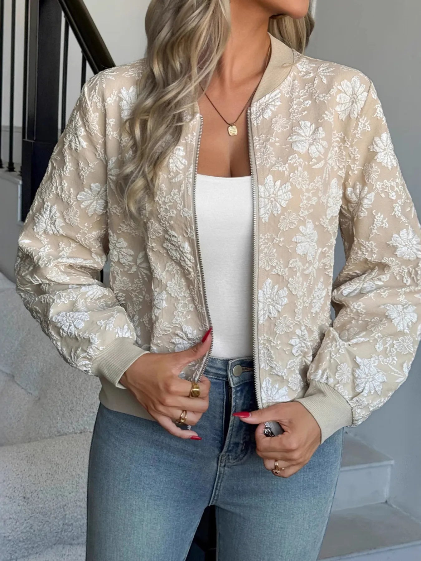 buttoned winter jacket for women styled with boots