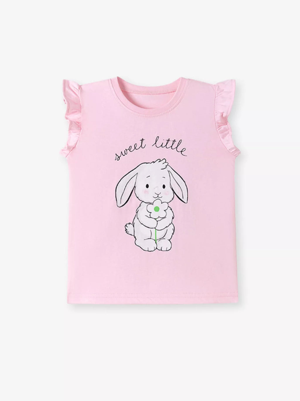 women's children's bunny graphic ruffle sleeve t-shirt - second view