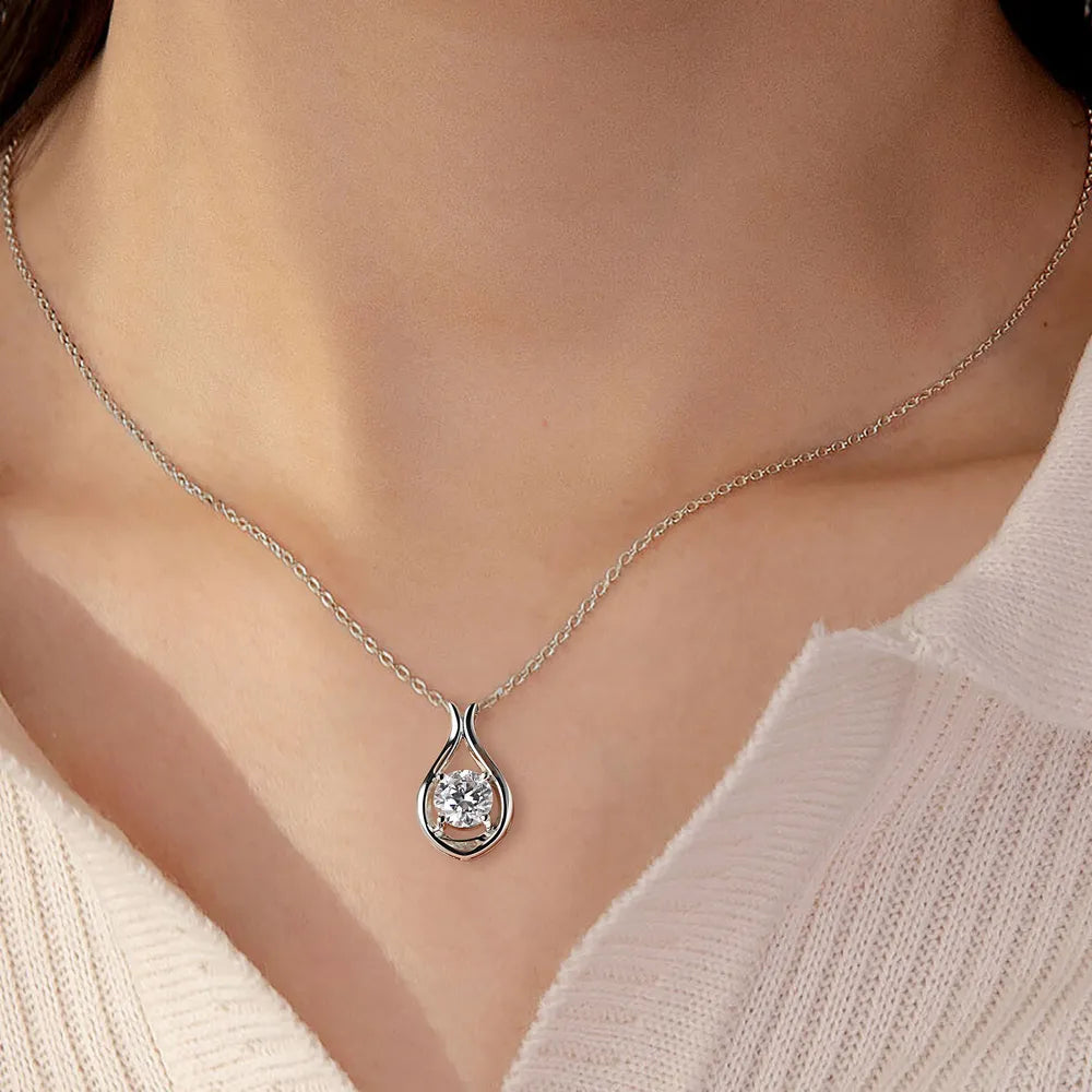 2 carat moissanite 925 sterling silver pendant necklace — women’s apparel view