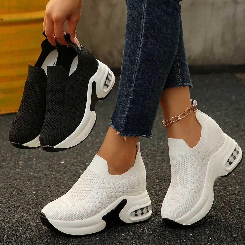 women's breathable mesh platform sneakers - main product image