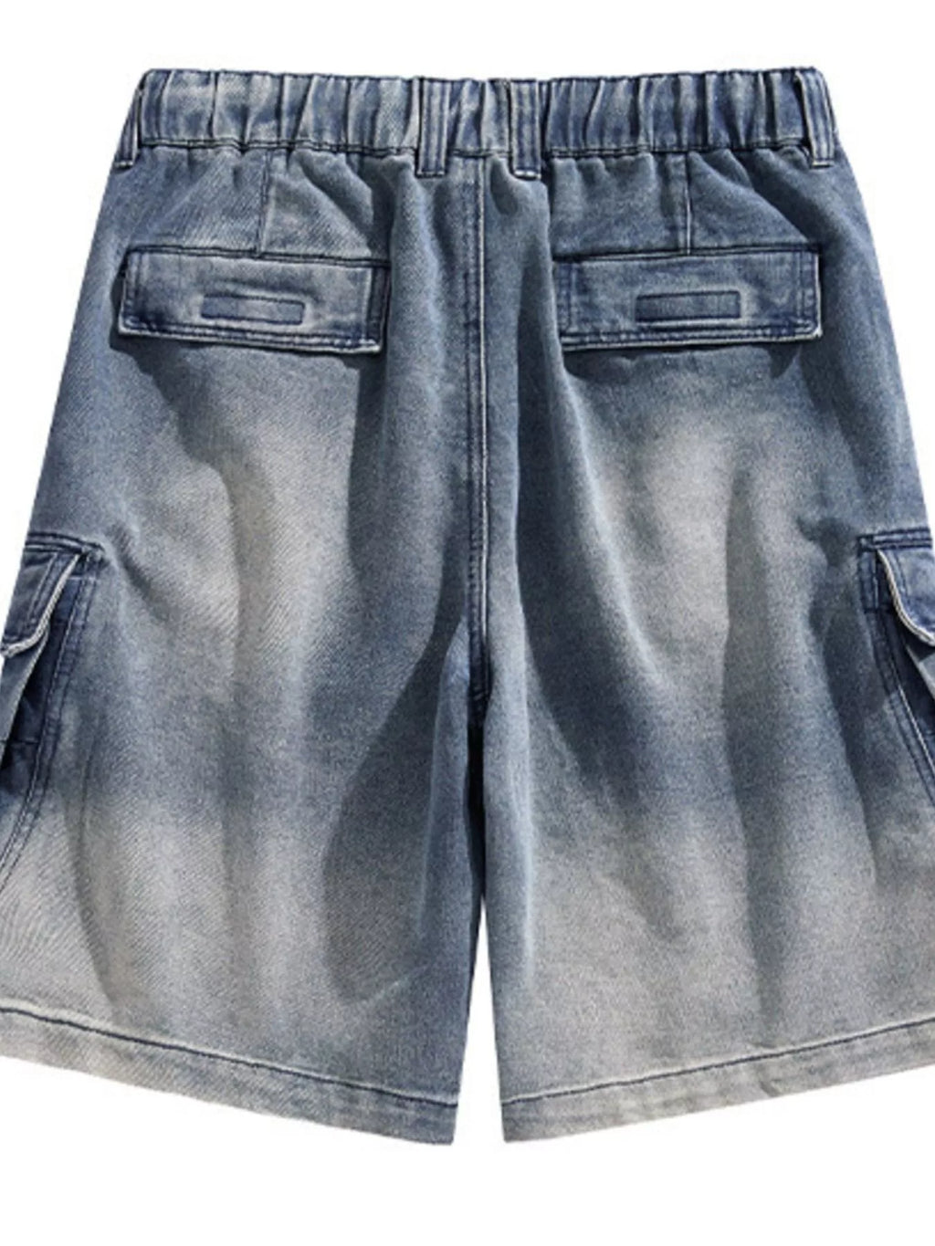 men's men's vintage wash cargo demin shorts - additional angle