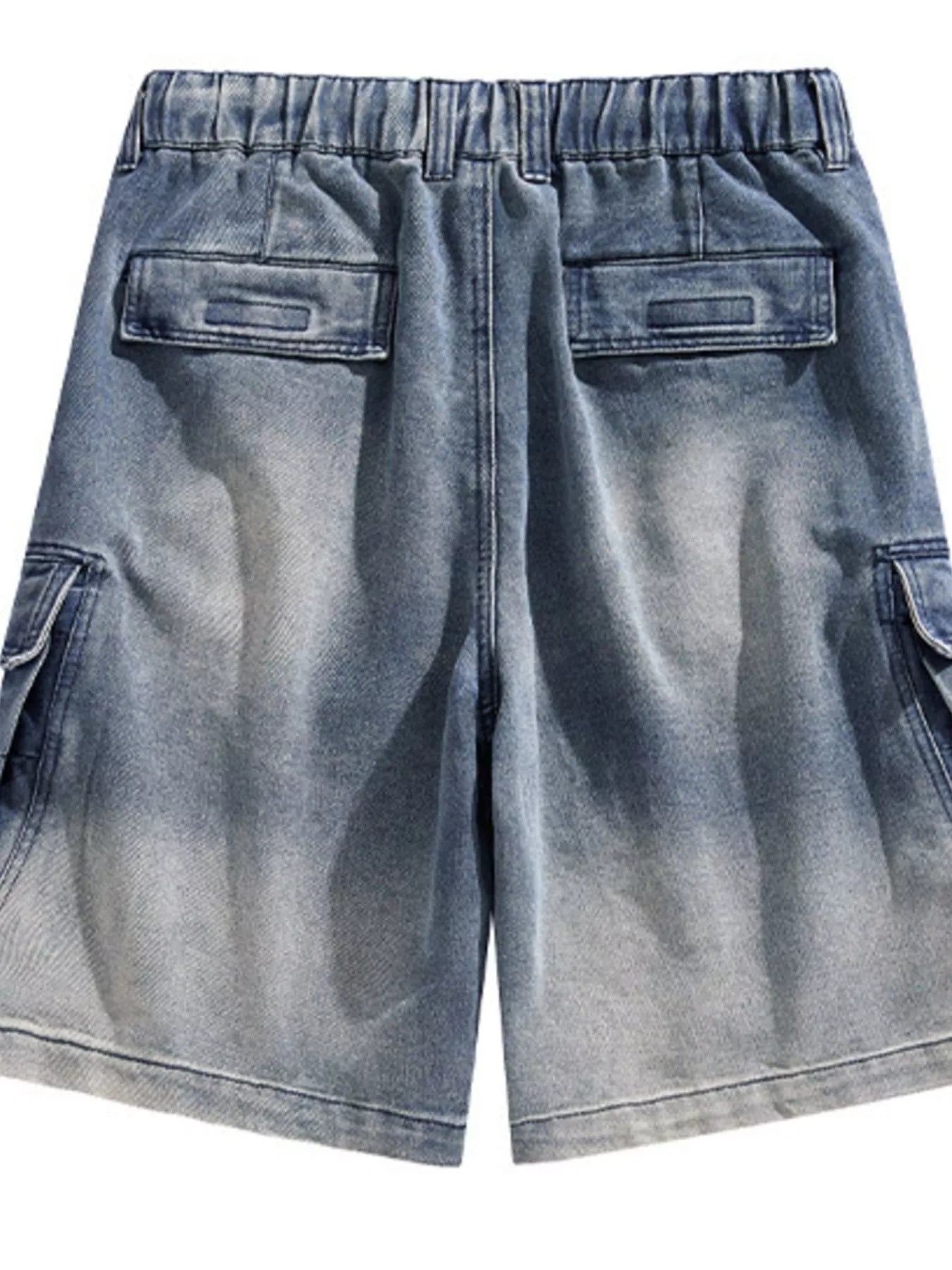 men's men's vintage wash cargo demin shorts - additional angle