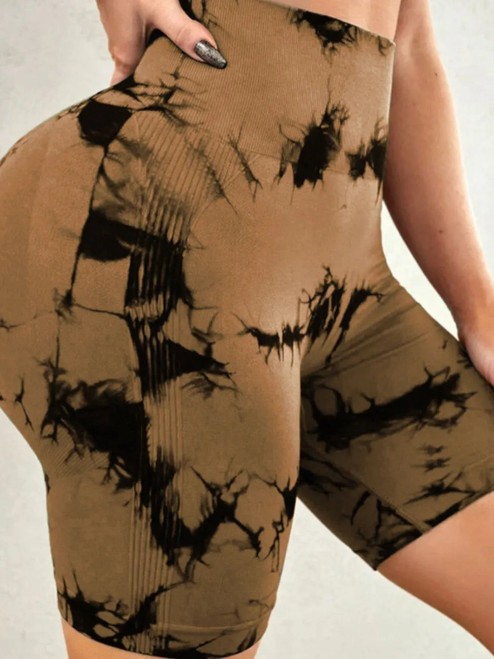 women's tie-dye high waist active shorts - additional image