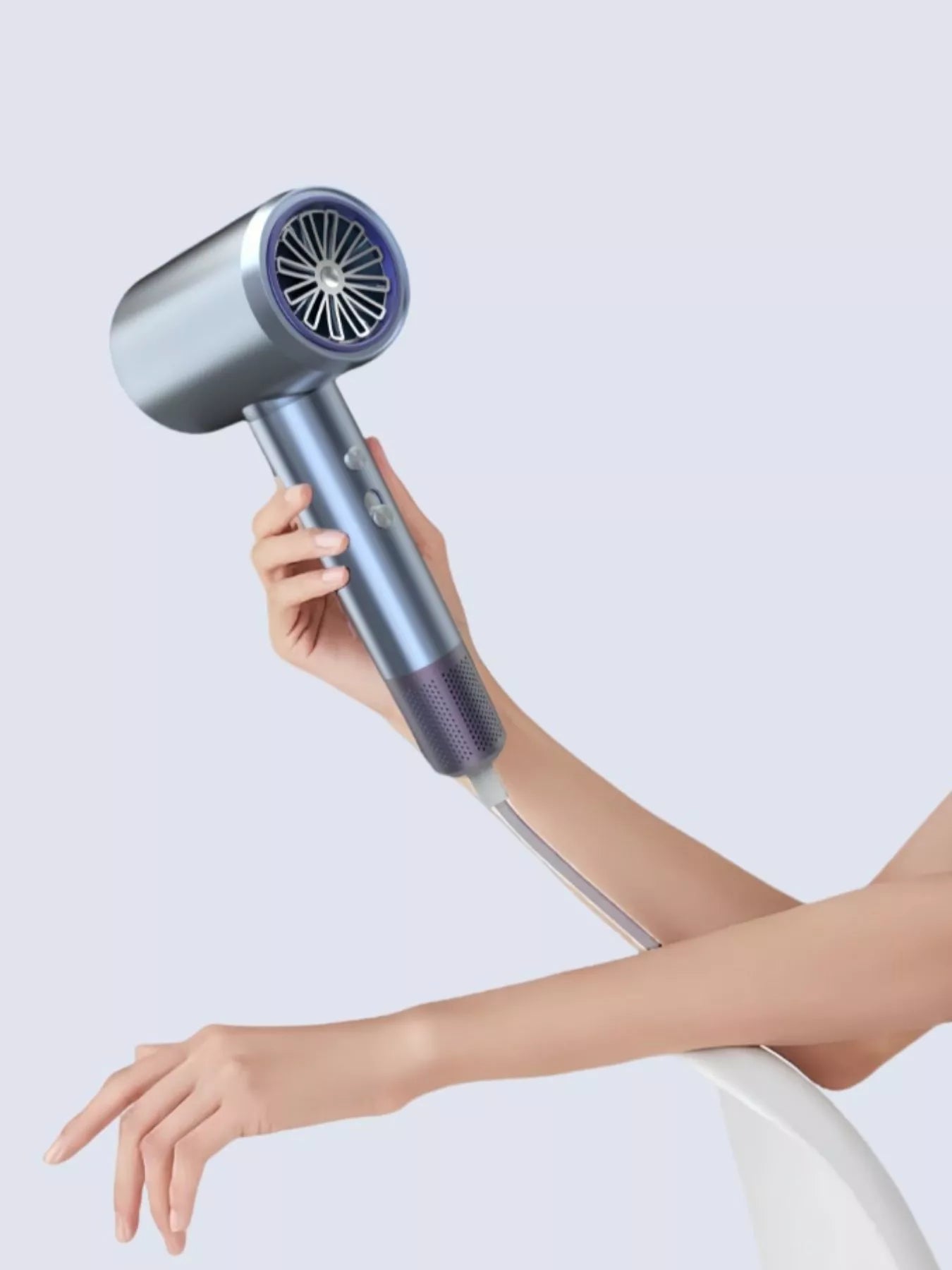 negative ions household hair dryer - styled view