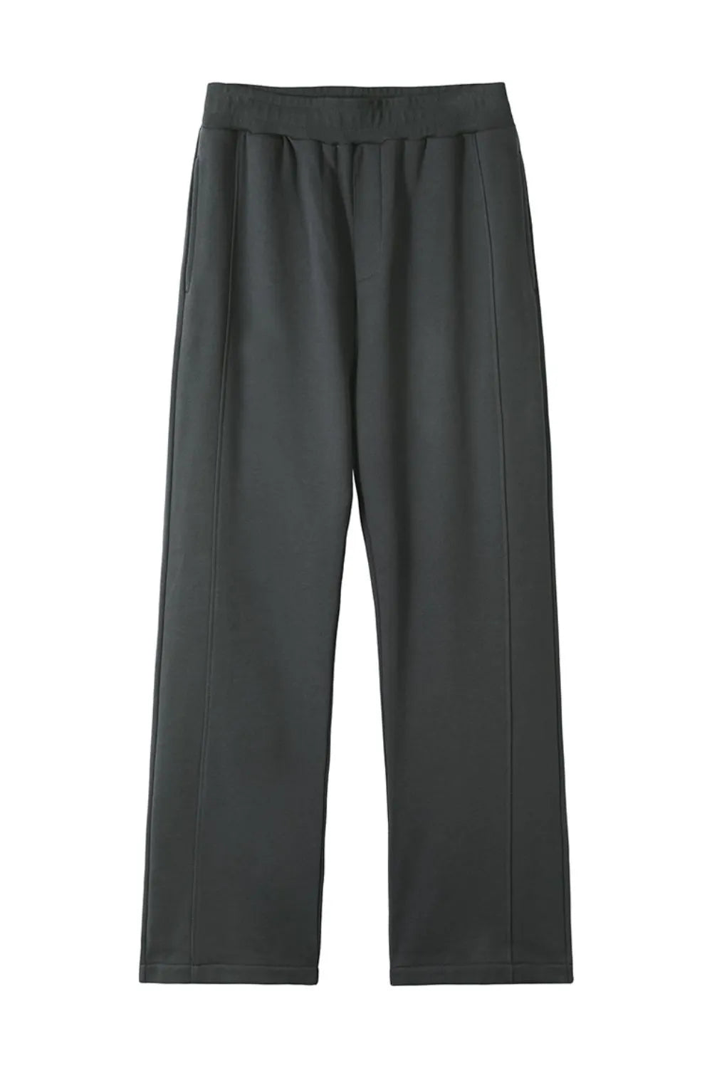 Men's Elastic Waist Pants with Pockets Dark Gray