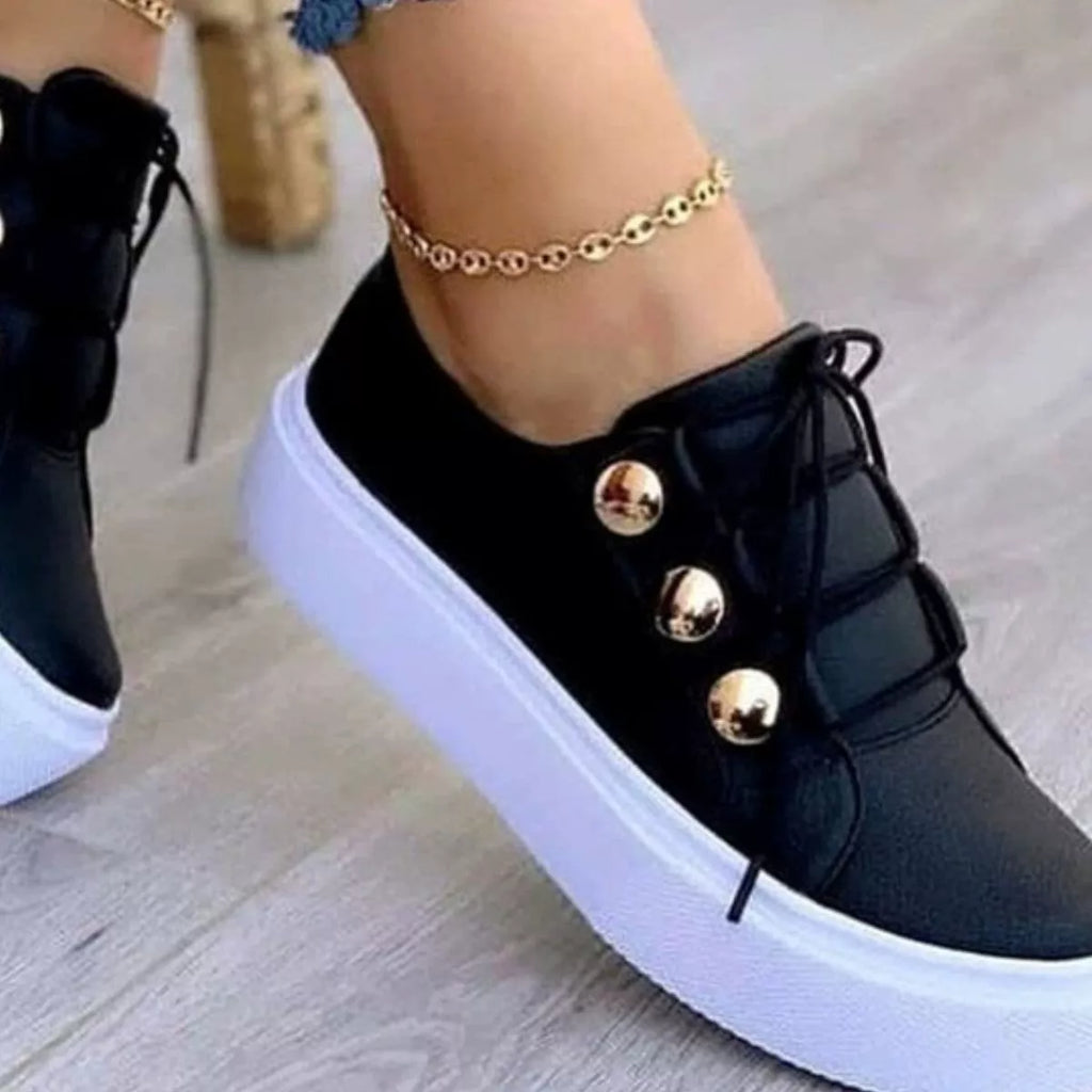women's round toe platform sneakers - alternate angle