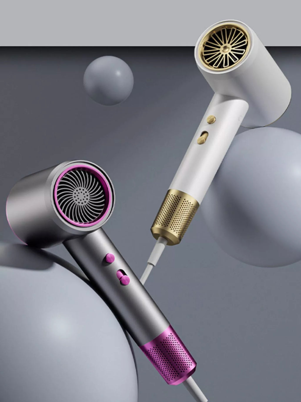 multi-speed household hair dryer - front view