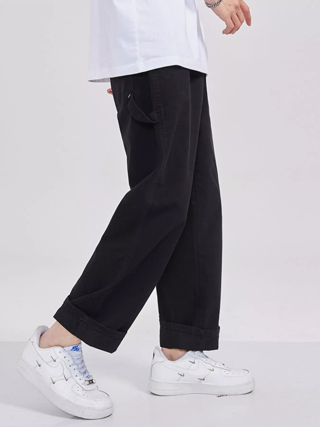 men's men's full size loose fit cargo jeans plus size - additional image