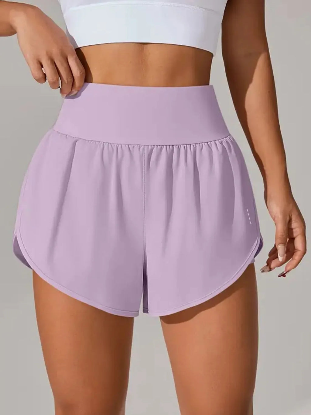 women's pocketed high waist active shorts - styling option