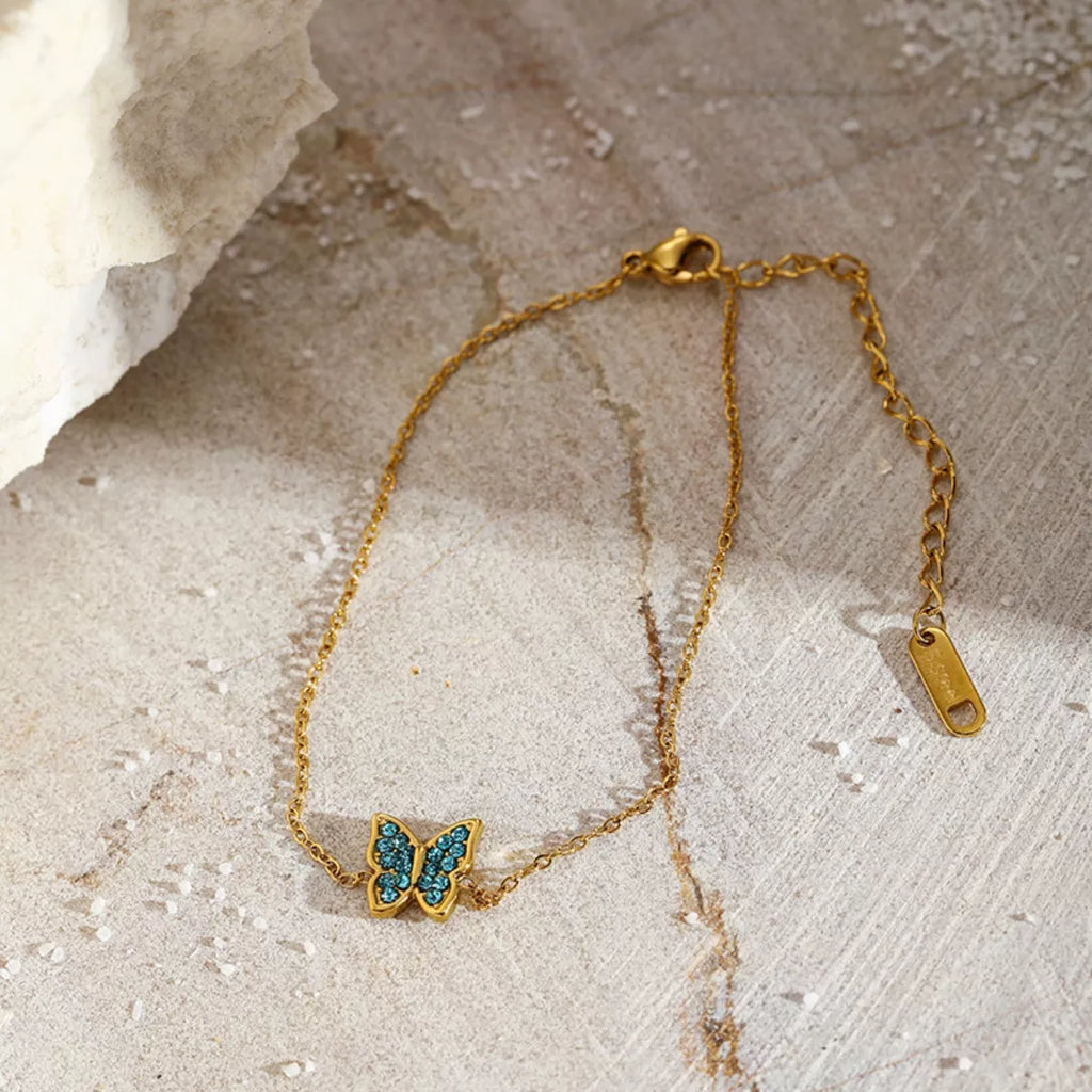 women's 18k gold-plated butterfly adjustable bracelet - product detail