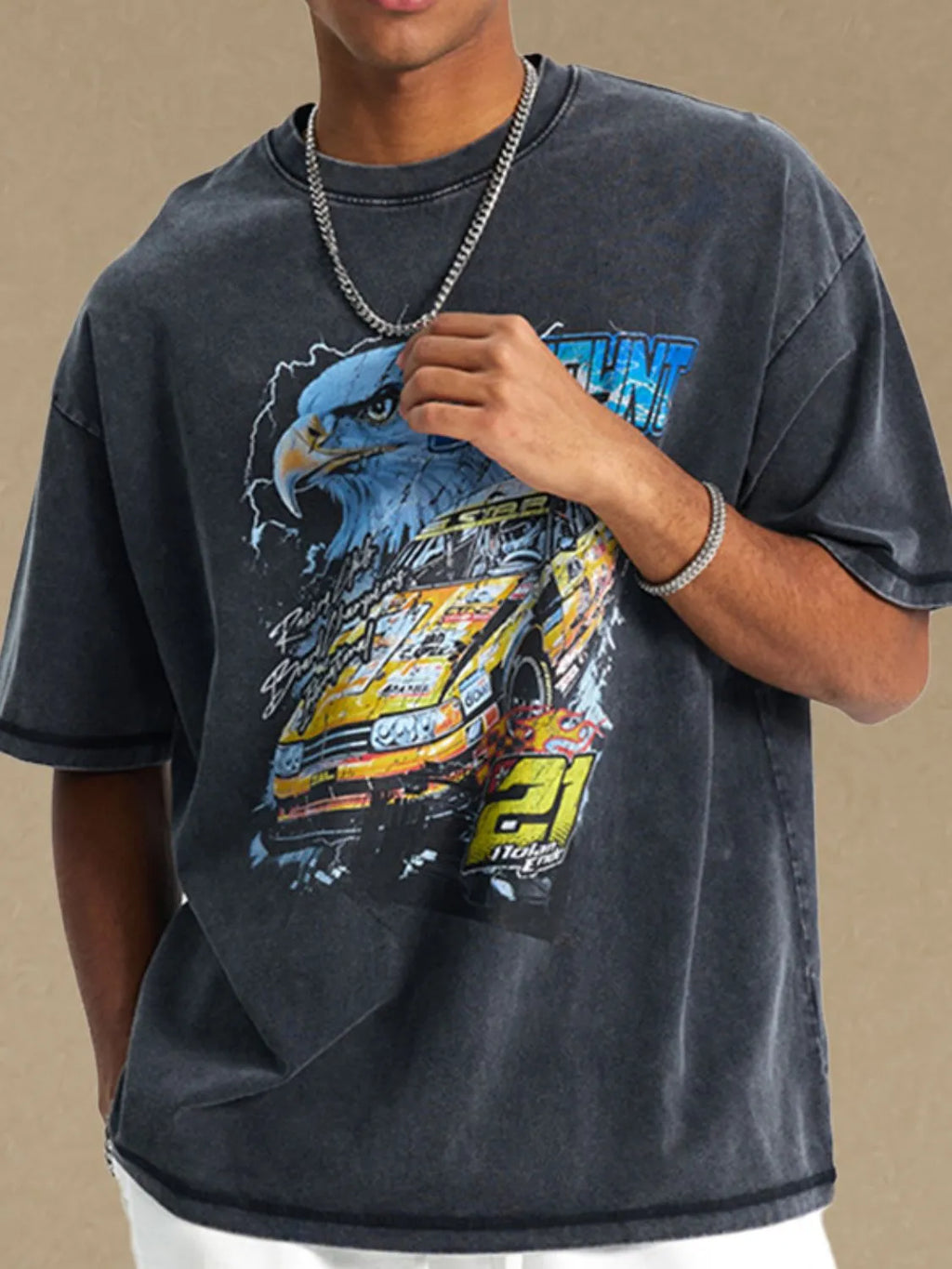 Men's Graphic Round Neck Half Sleeve T-Shirt