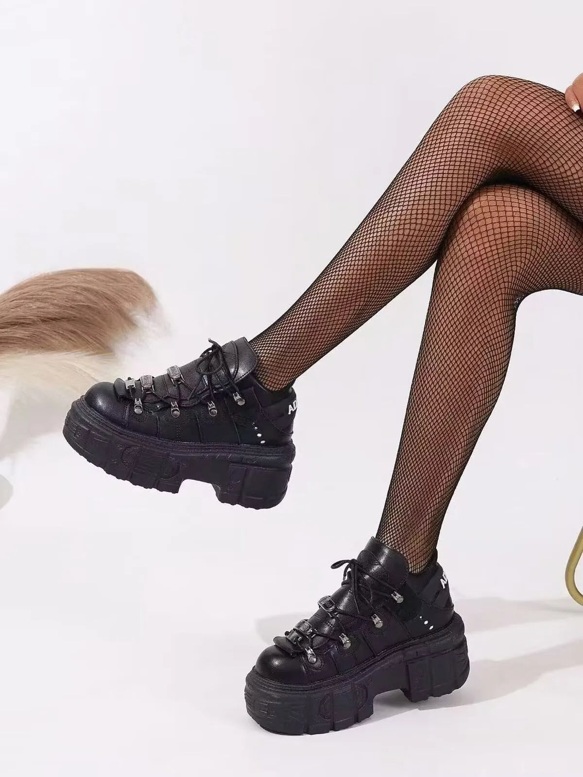 women's lace up platform sneakers - extra view