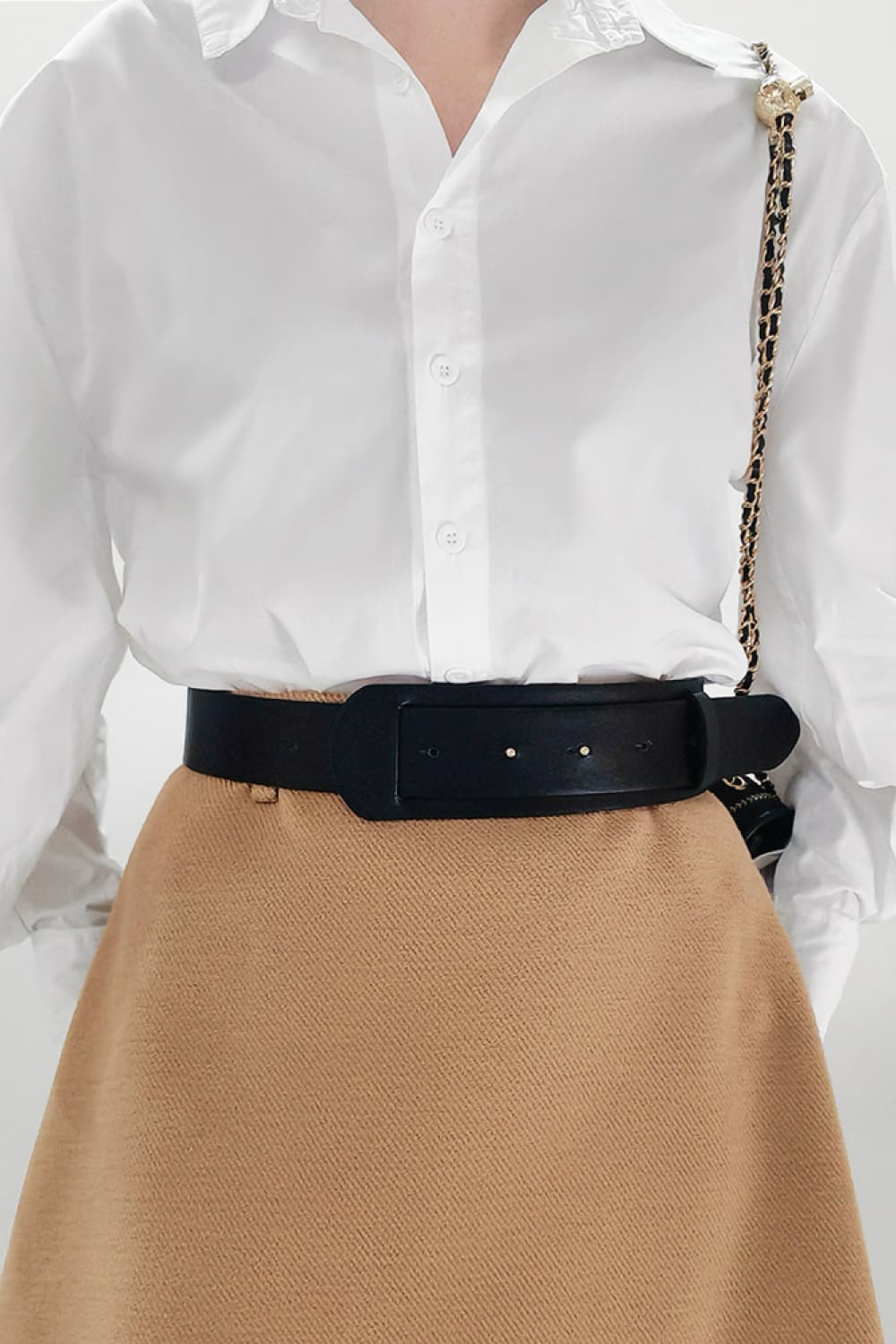 PU Leather Belt Black One Size