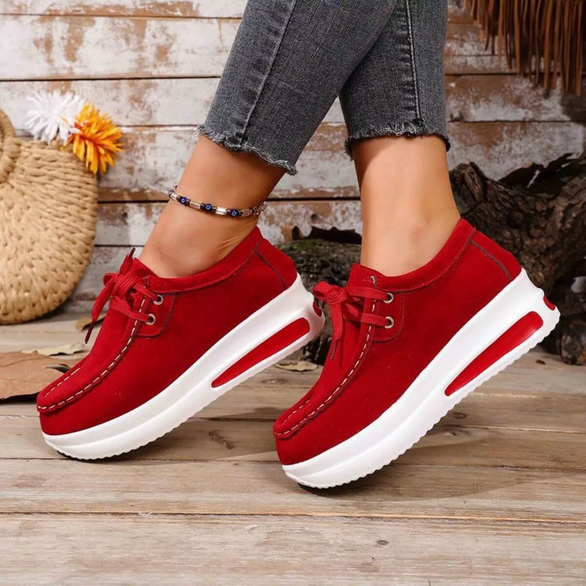 women's round toe platform sneakers - extra view