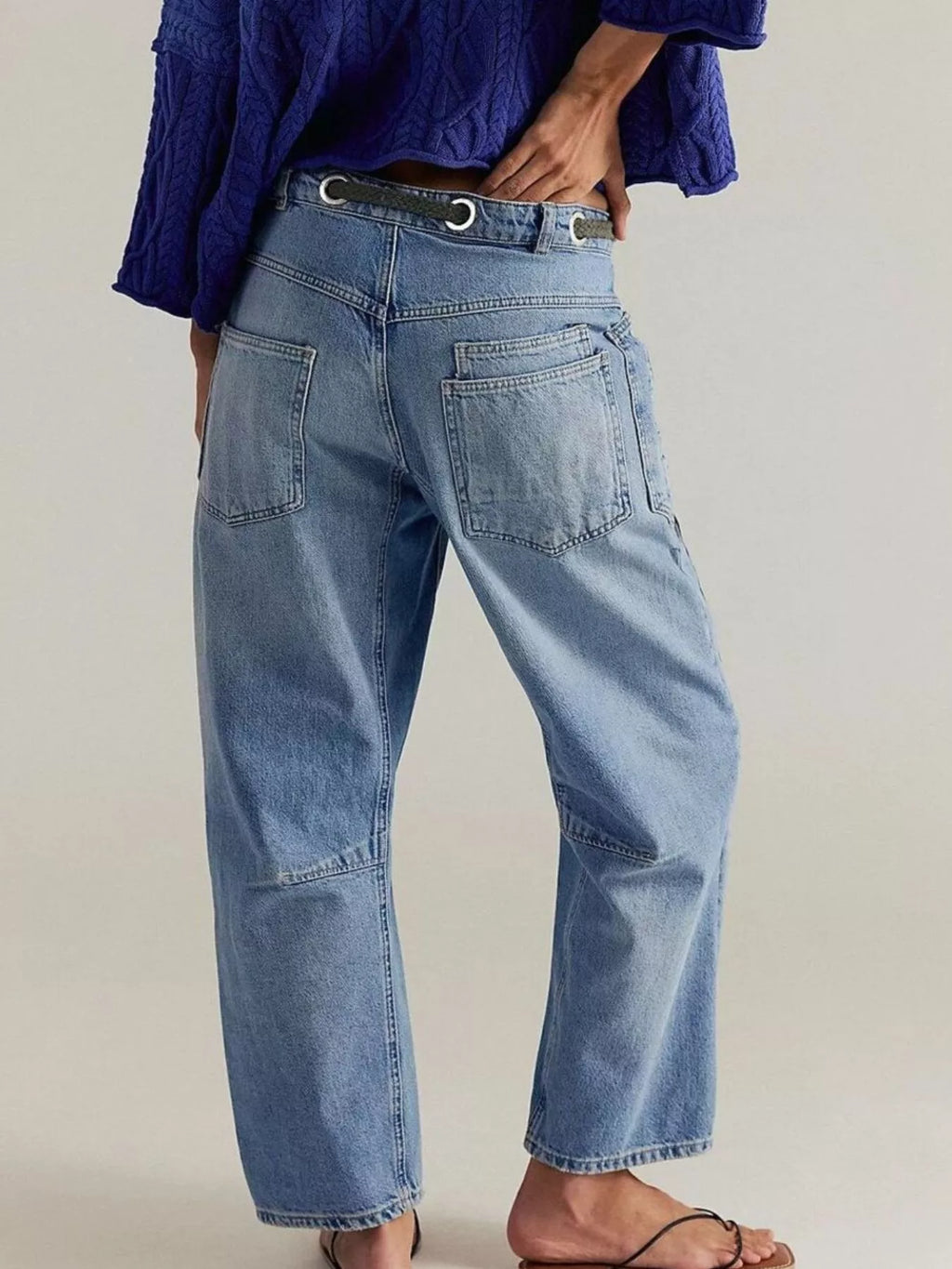 women's washed relaxed fit jeans - additional angle