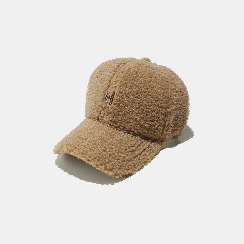 Sherpa Letter H Embroidered Cap Camel One Size