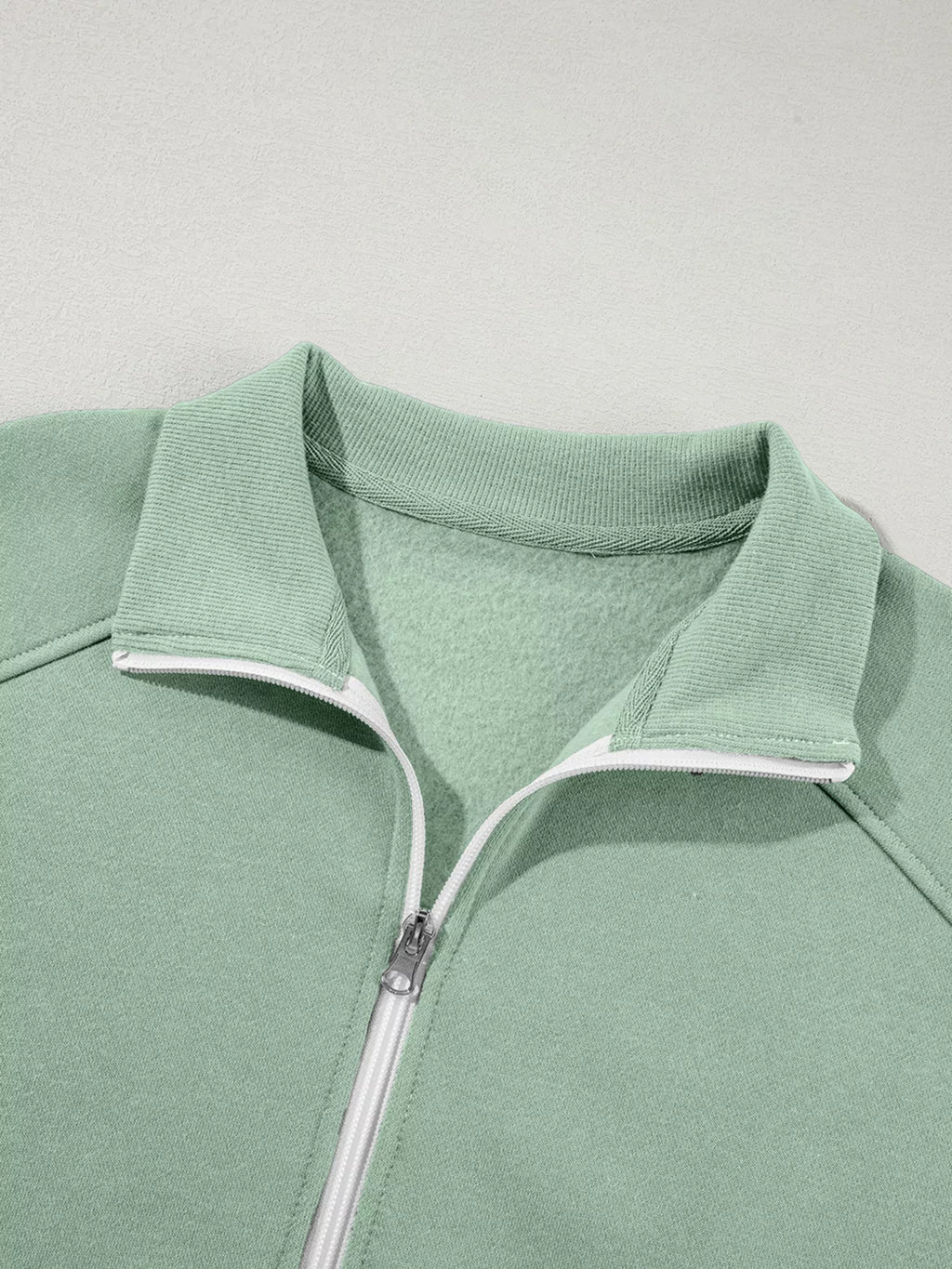 women's drop shoulder zip up jacket and drawstring pants active 2pcs set - product detail