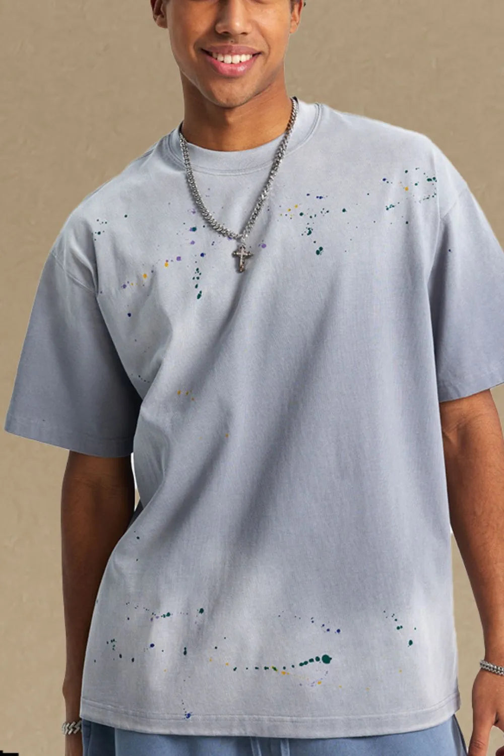 men's round neck half sleeve t-shirt men’s casual tee