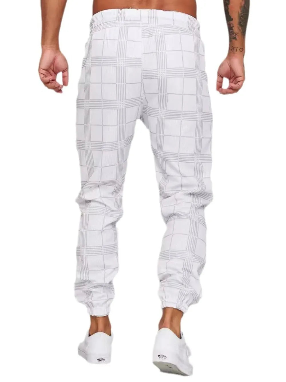 Men's Plus Size Plaid Drawstring Pants
