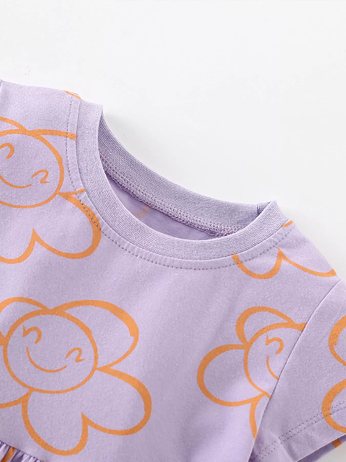 women's children's flower print casual dress - additional angle
