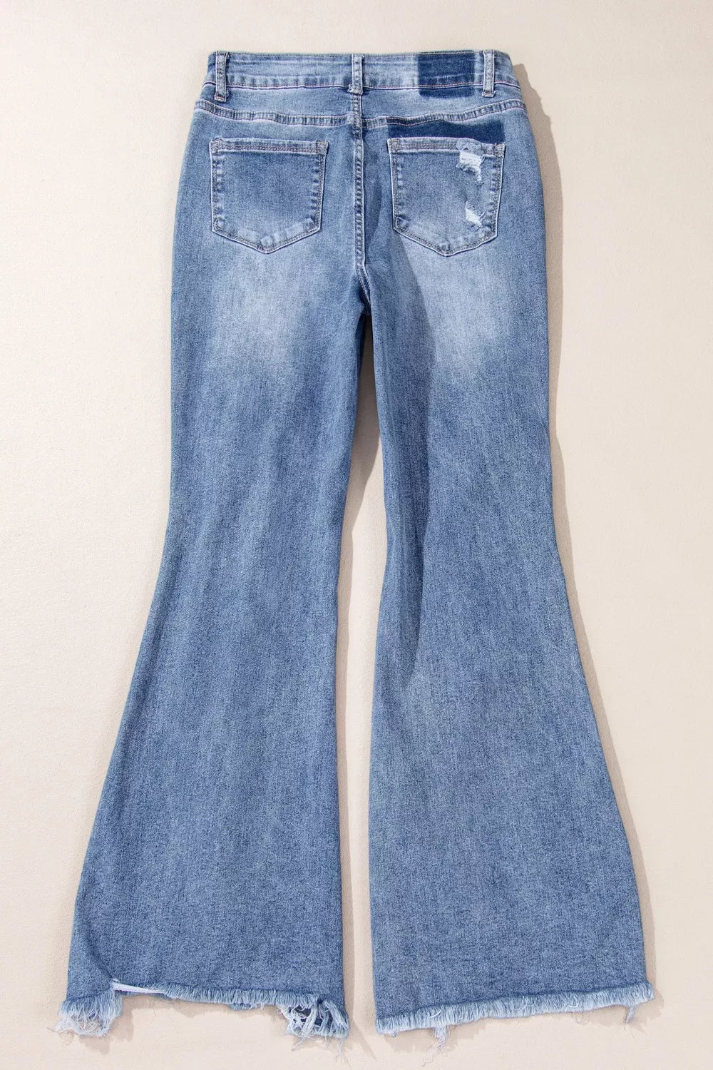 women's distressed flare jeans - extra view