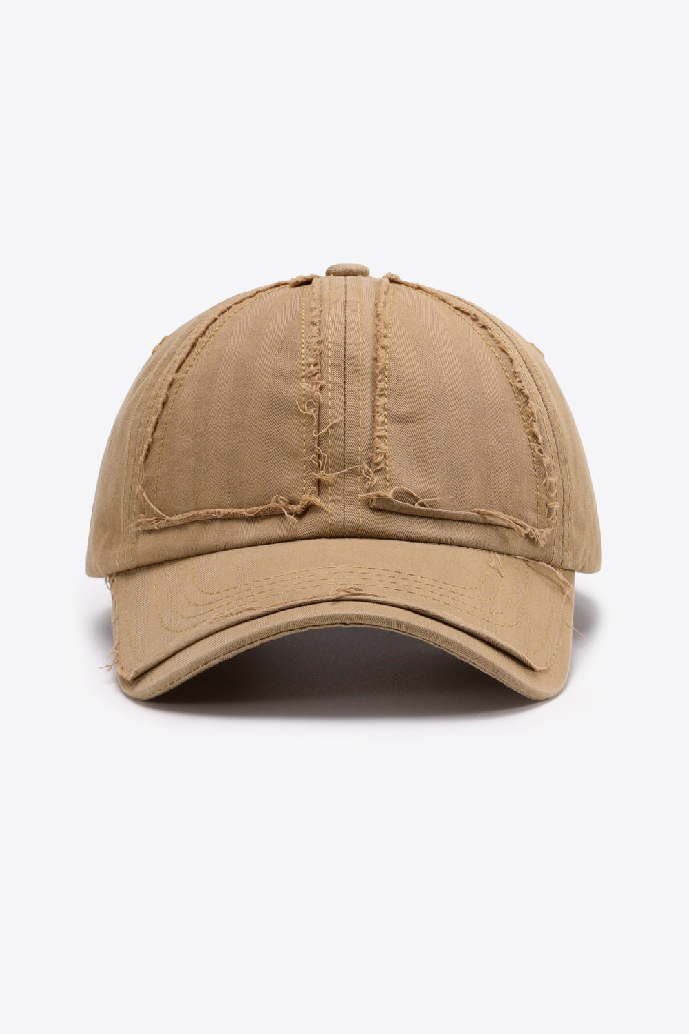 Distressed Adjustable Baseball Cap Camel One Size