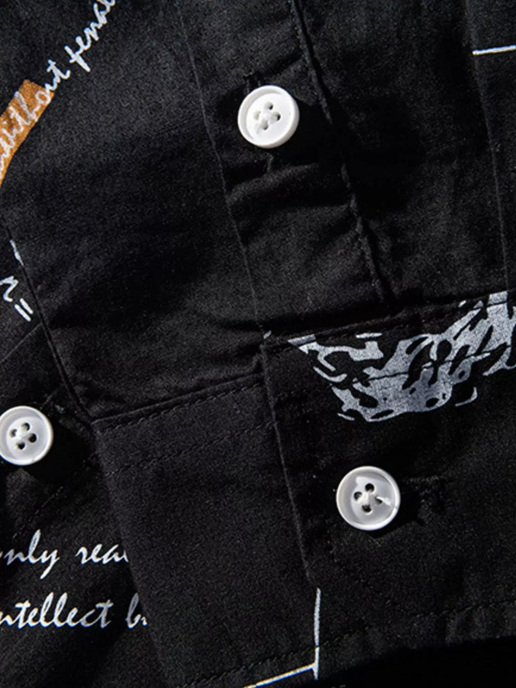 men's men's plus size casual printed long sleeve shirt - extra view