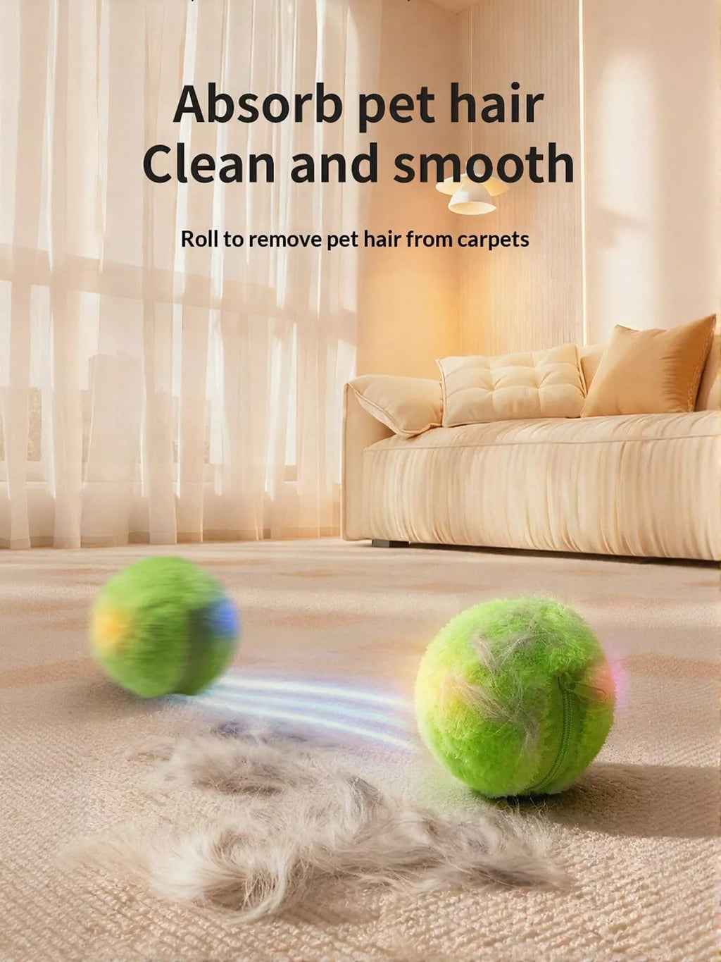 electric plush pet chase ball - lifestyle shot