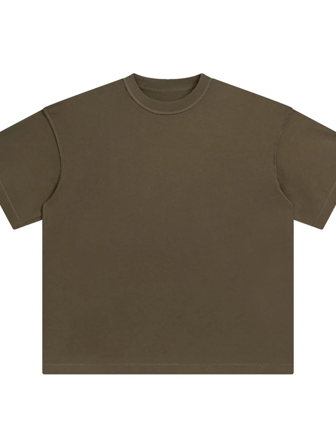 Men's Round Neck Half Sleeve T-Shirt Olive Brown
