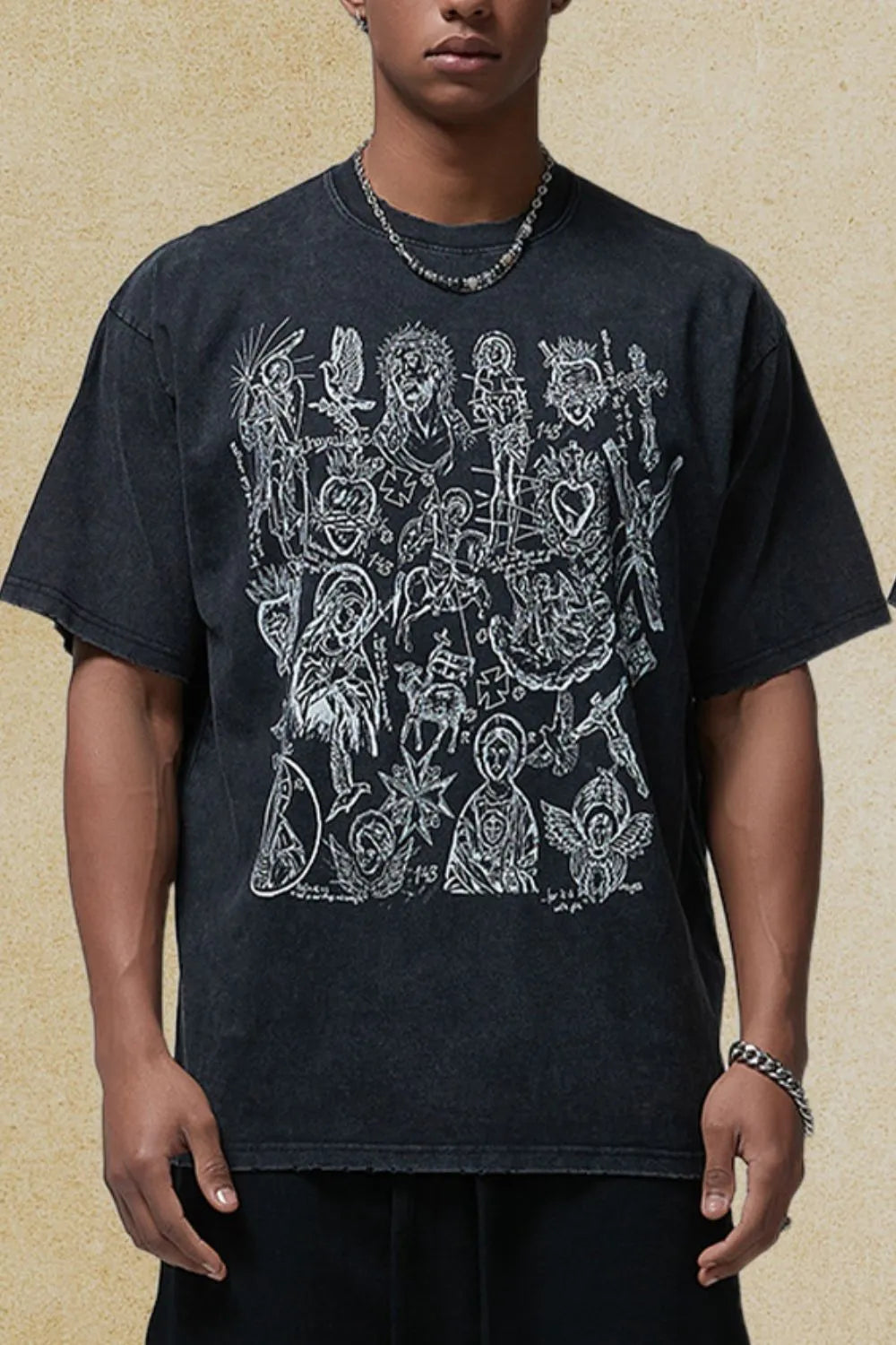 Men's Graphic Round Neck Half Sleeve T-Shirt